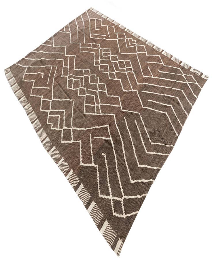Detail image of 6' 3 x 7' 9  Hand Woven Kilim Modern Wool Rug