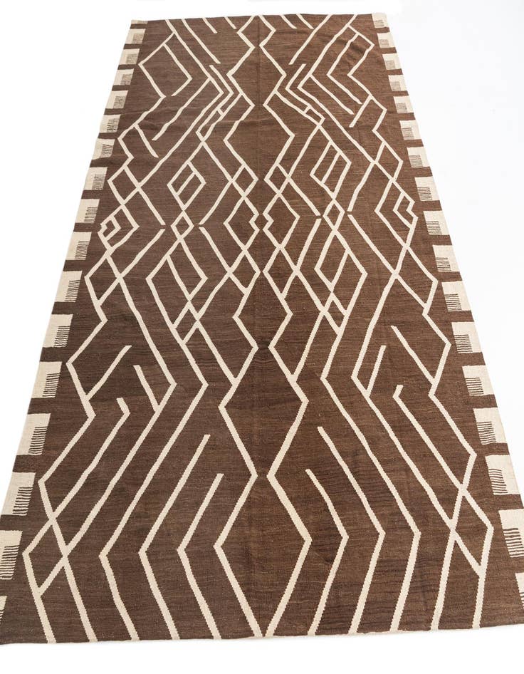 Detail image of 8' 8 x 11' 7  Hand Woven Kilim Modern Wool Rug