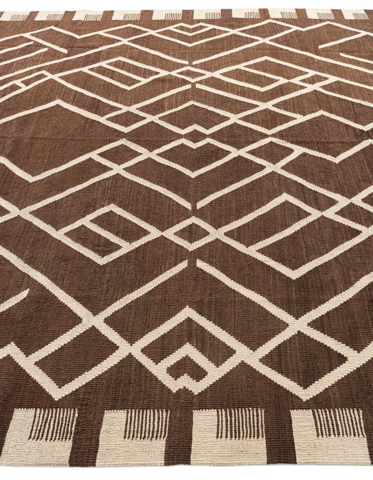 Detail image of 8' 8 x 11' 7  Hand Woven Kilim Modern Wool Rug