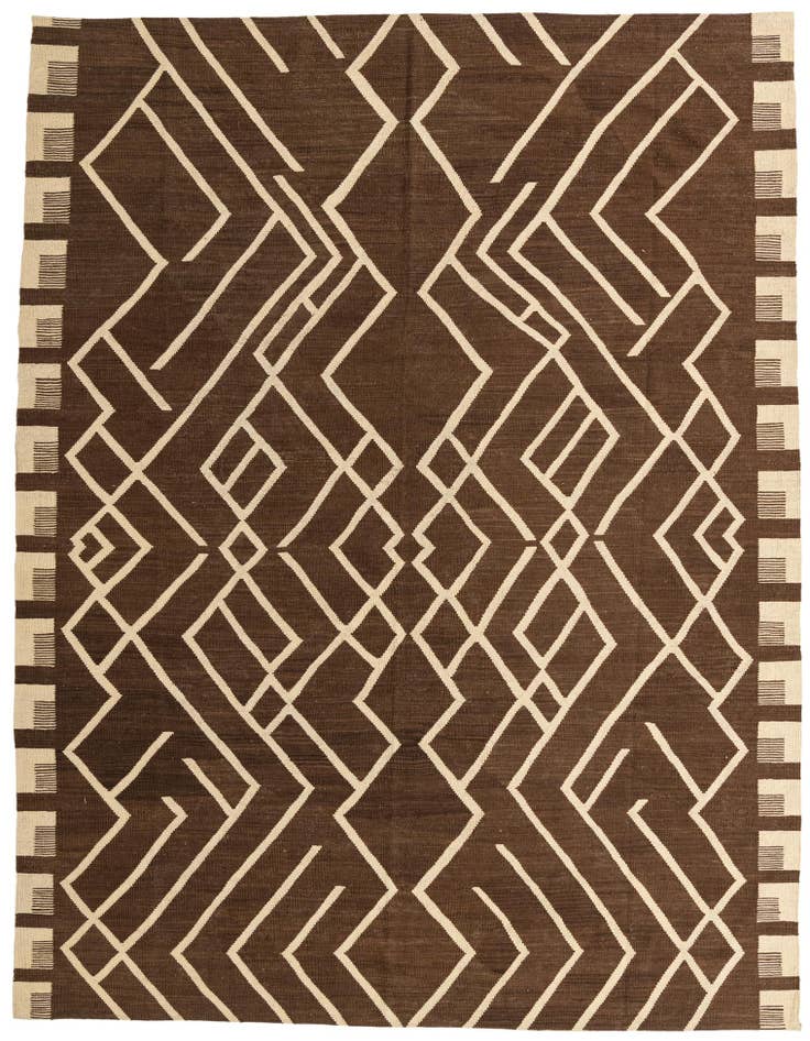 Detail image of 8' 8 x 11' 7 Hand Woven Kilim Modern Wool Rug