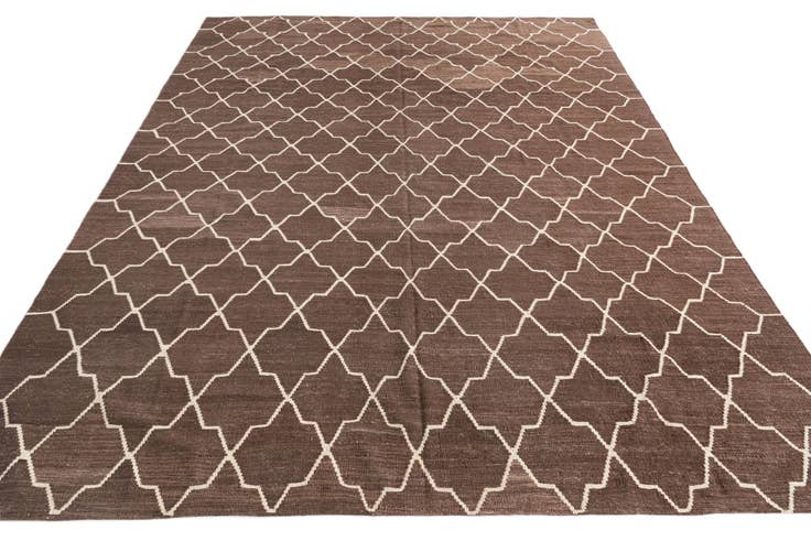 Detail image of 9' x 11' 2 Hand Woven Kilim Modern Wool Rug