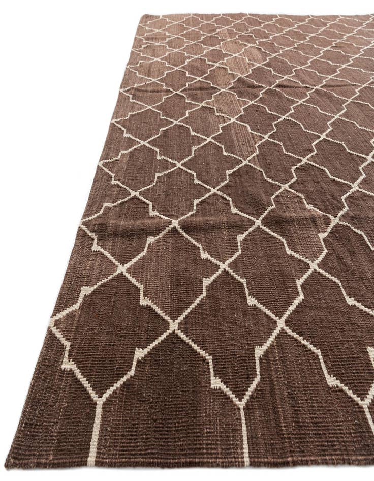 Detail image of 9' x 11' 2 Hand Woven Kilim Modern Wool Rug