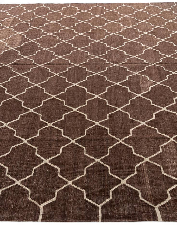 Detail image of 9' x 11' 2 Hand Woven Kilim Modern Wool Rug