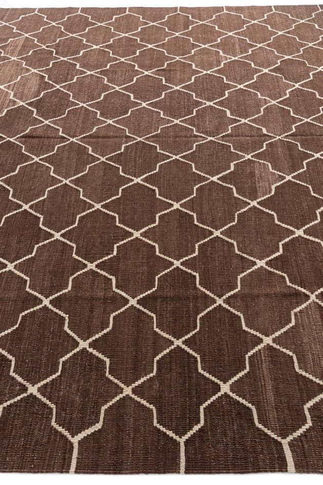 Detail image of 9' x 11' 2 Hand Woven Kilim Modern Wool Rug