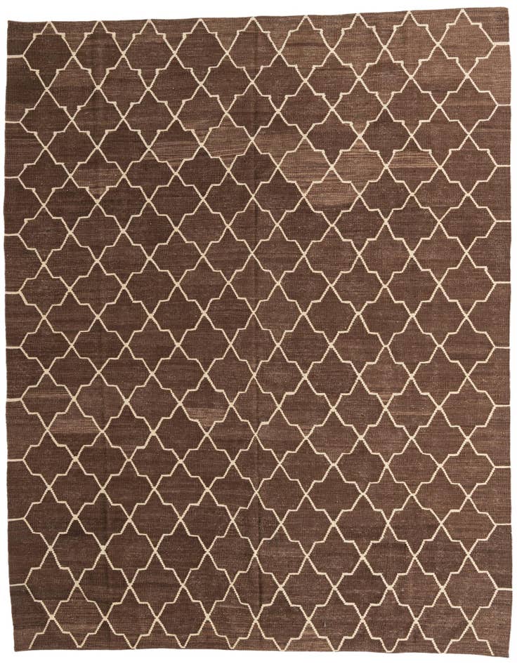 Detail image of 9' x 11' 2 Hand Woven Kilim Modern Wool Rug