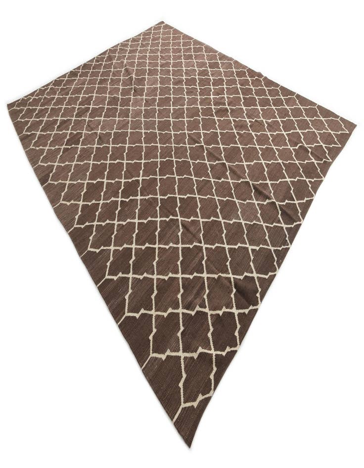 Detail image of 10' 7 x 12' 8  Hand Woven Kilim Modern Wool Rug