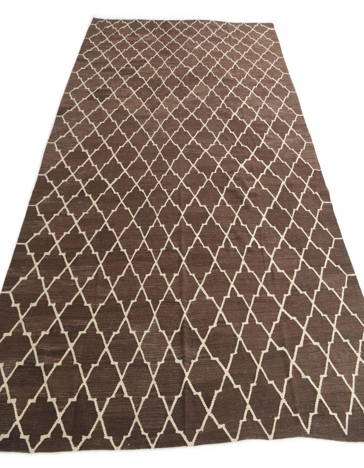 Detail image of 10' 7 x 12' 8  Hand Woven Kilim Modern Wool Rug