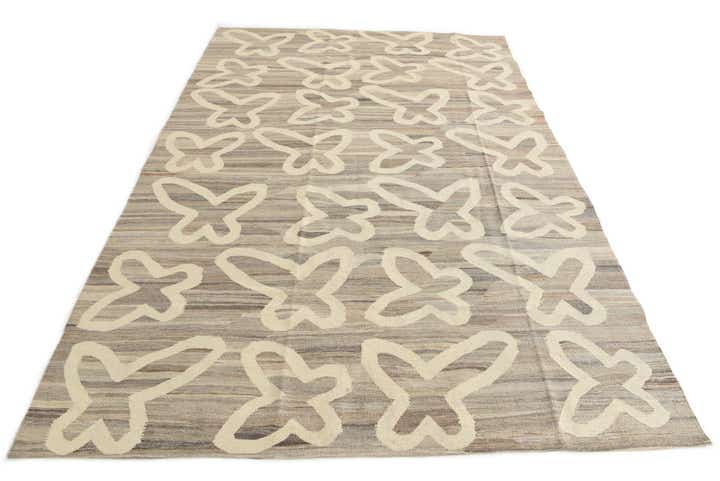6' 6 x 9' 5 Hand Woven Kilim Modern Wool Rug