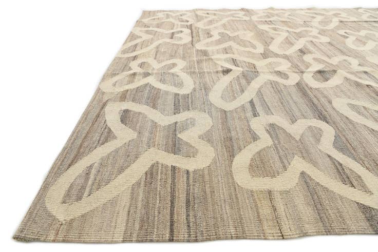 Detail image of 6' 6 x 9' 5 Hand Woven Kilim Modern Wool Rug
