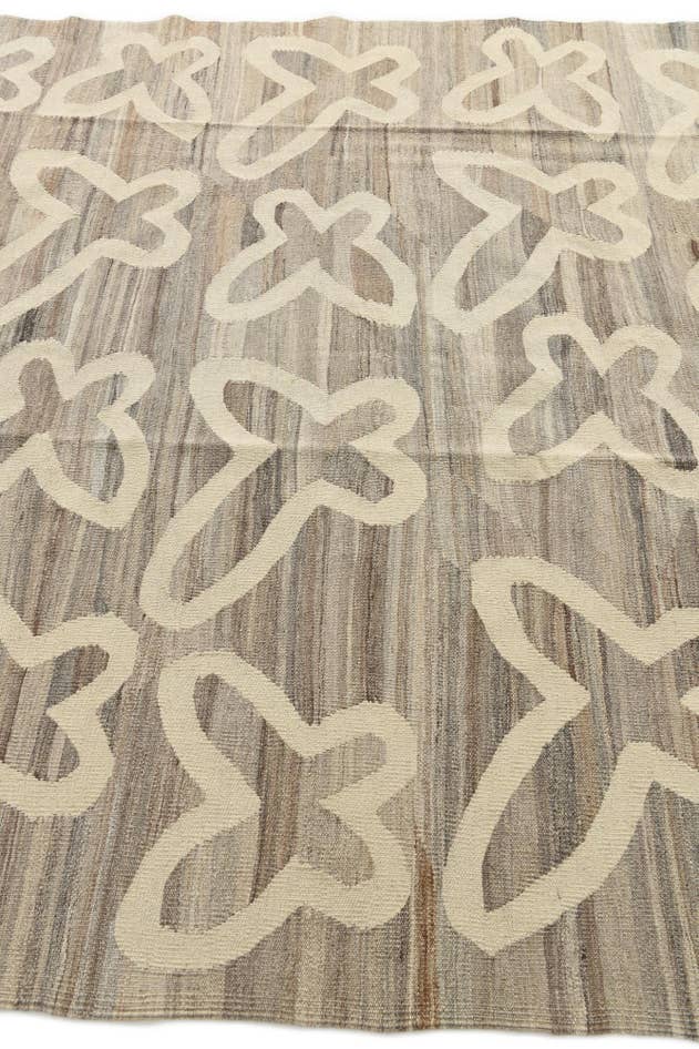 Detail image of 6' 6 x 9' 5 Hand Woven Kilim Modern Wool Rug