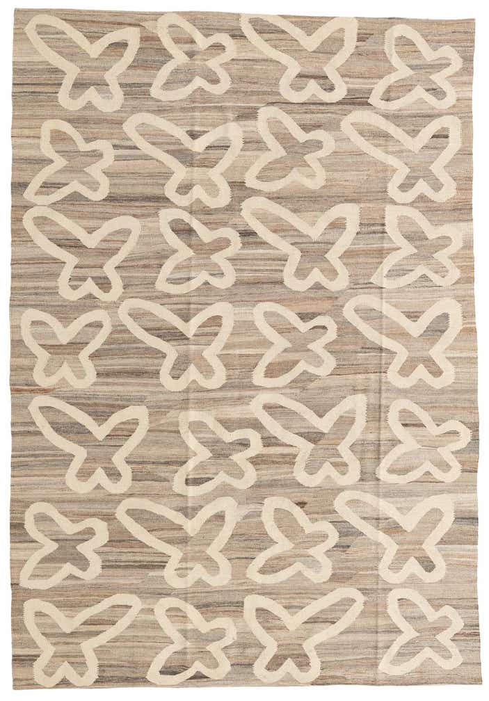 6' 6 x 9' 5 Hand Woven Kilim Modern Wool Rug