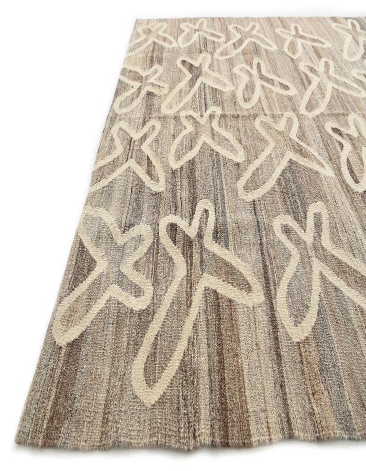 Detail image of 5' 3 x 6' 4  Hand Woven Kilim Modern Wool Rug