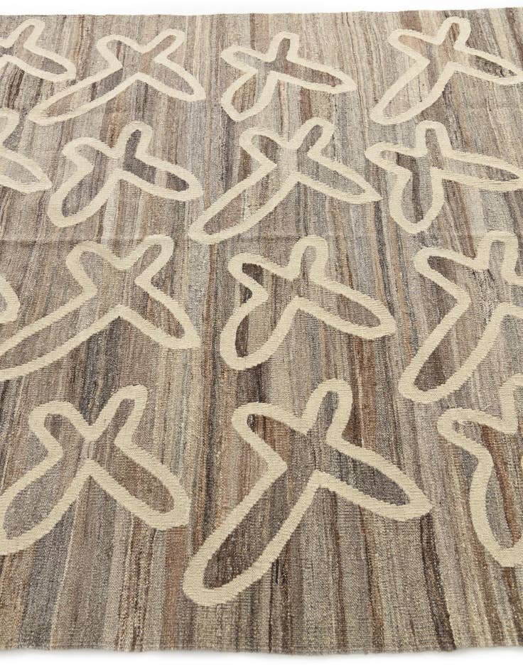 Detail image of 5' 3 x 6' 4  Hand Woven Kilim Modern Wool Rug