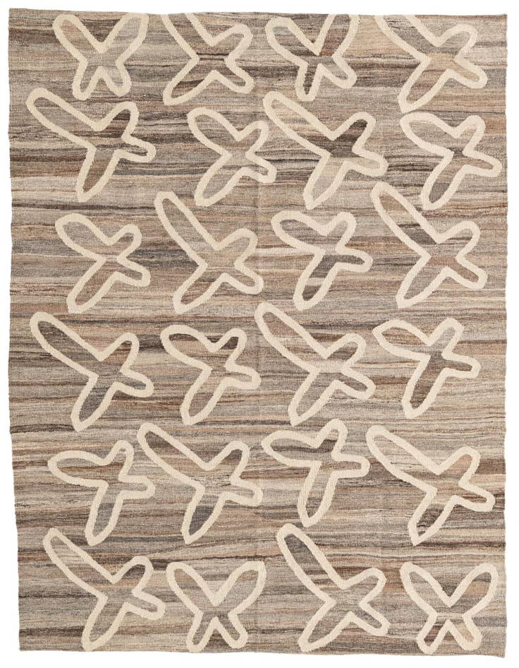 Detail image of 5' 3 x 6' 4 Hand Woven Kilim Modern Wool Rug