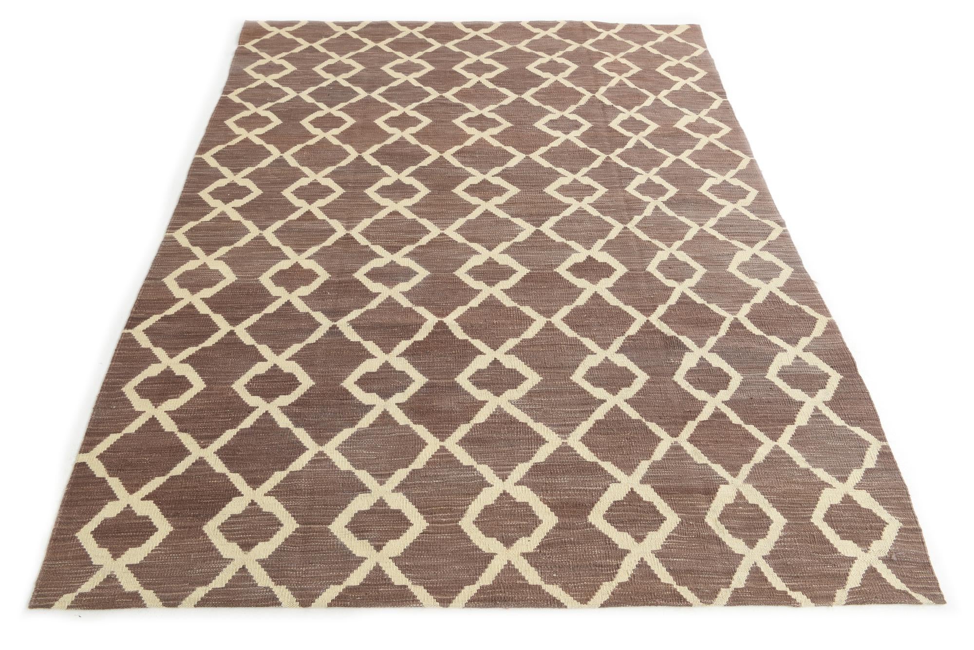 6' x 7' 10 Hand Woven Kilim Modern Wool Rug