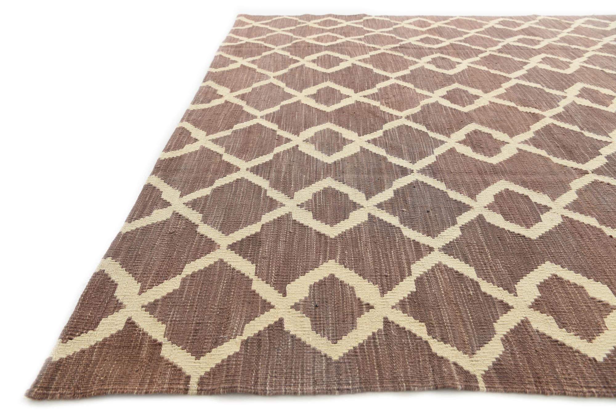 6' x 7' 10 Hand Woven Kilim Modern Wool Rug