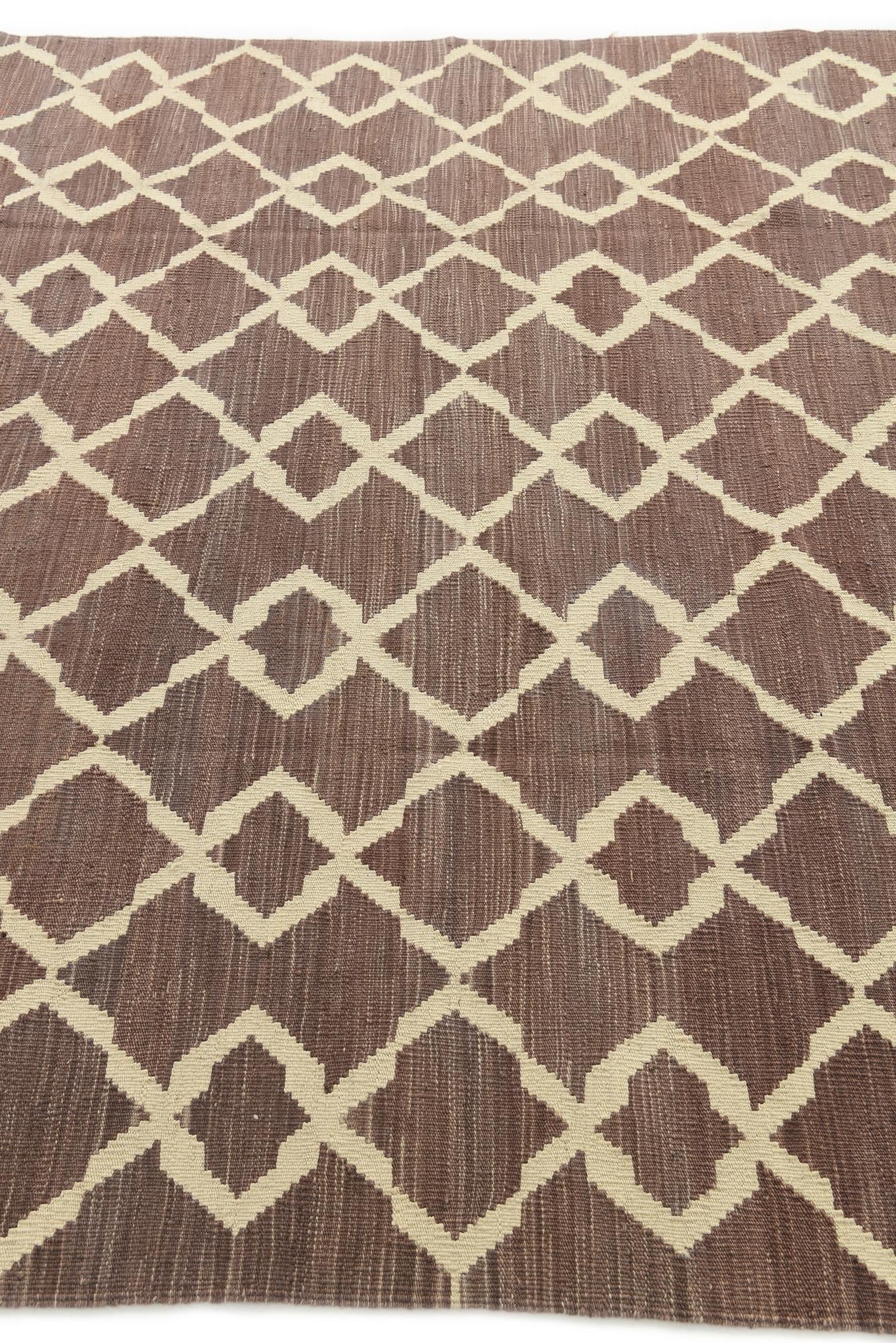6' x 7' 10 Hand Woven Kilim Modern Wool Rug