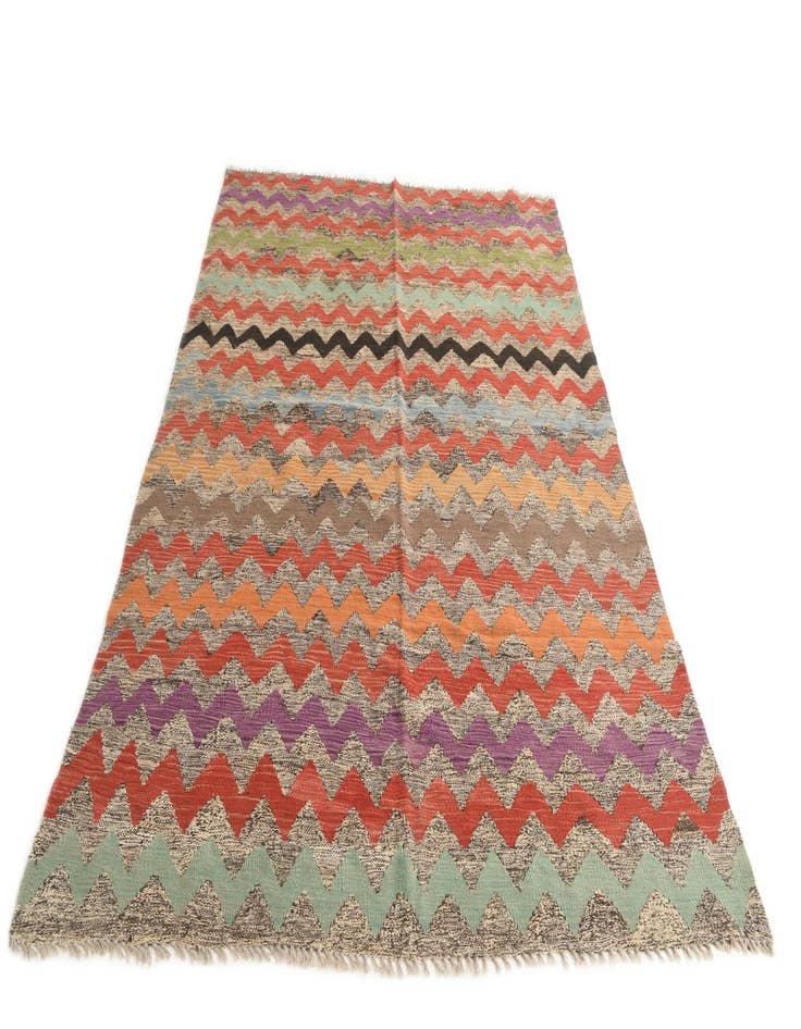 Detail image of 5' 6 x 7' 7  Hand Woven Kilim Modern Wool Rug