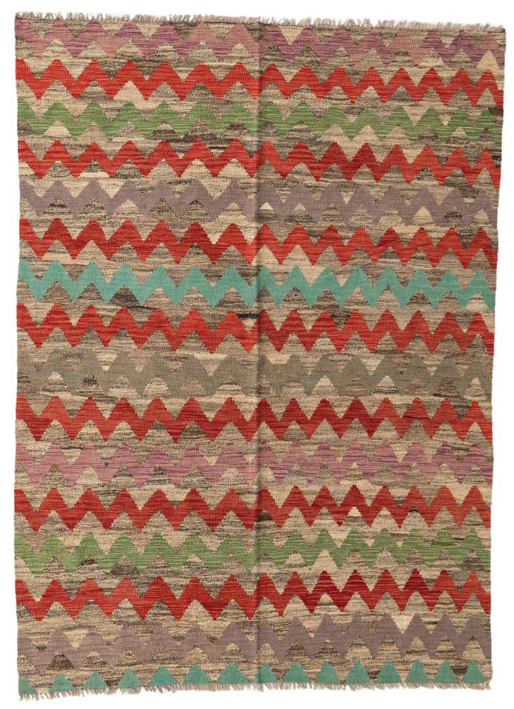 5' 5 x 7' 6 Hand Woven Kilim Modern Wool Rug