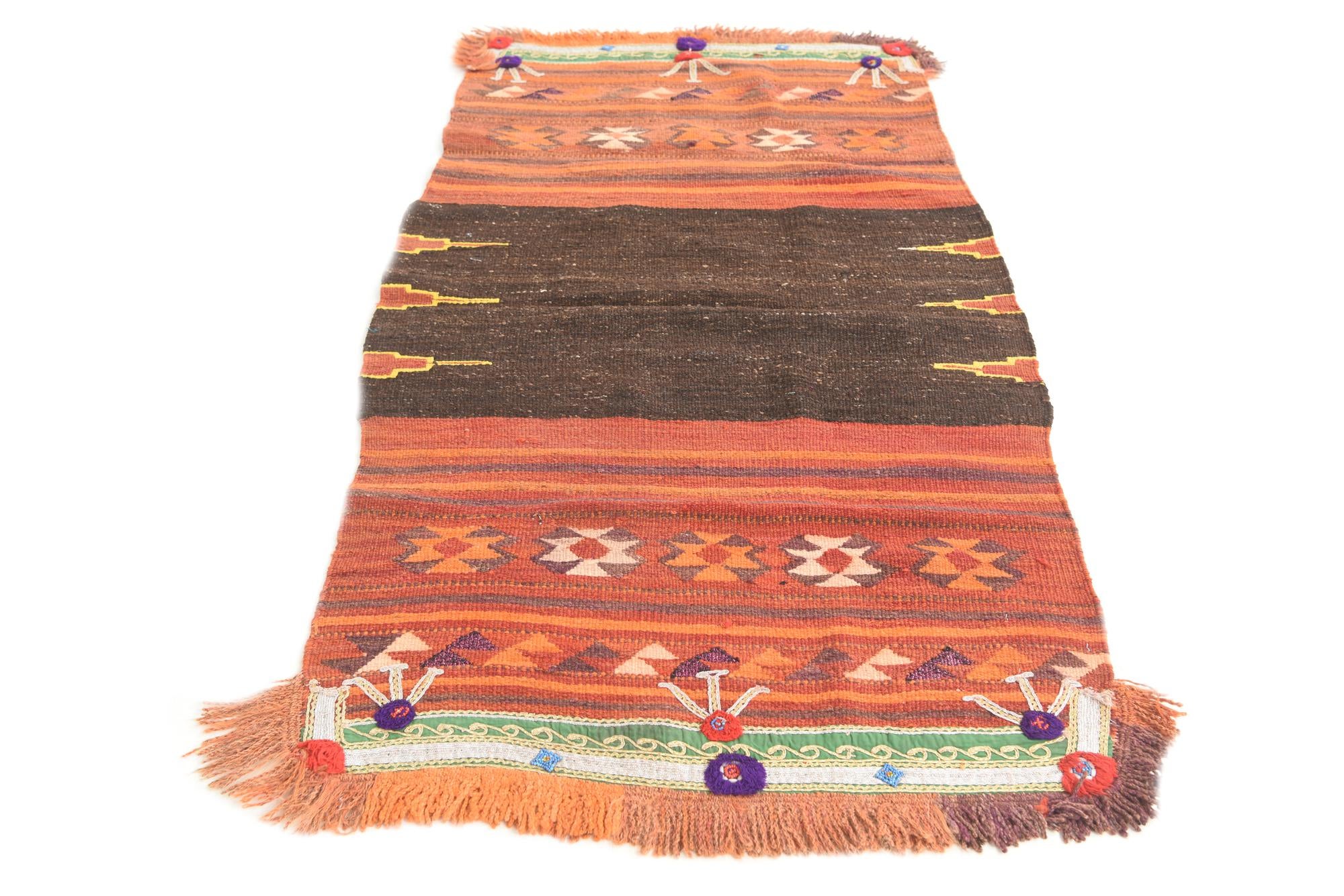 3' x 5' 7 Hand Woven Kilim Modern Wool Rug