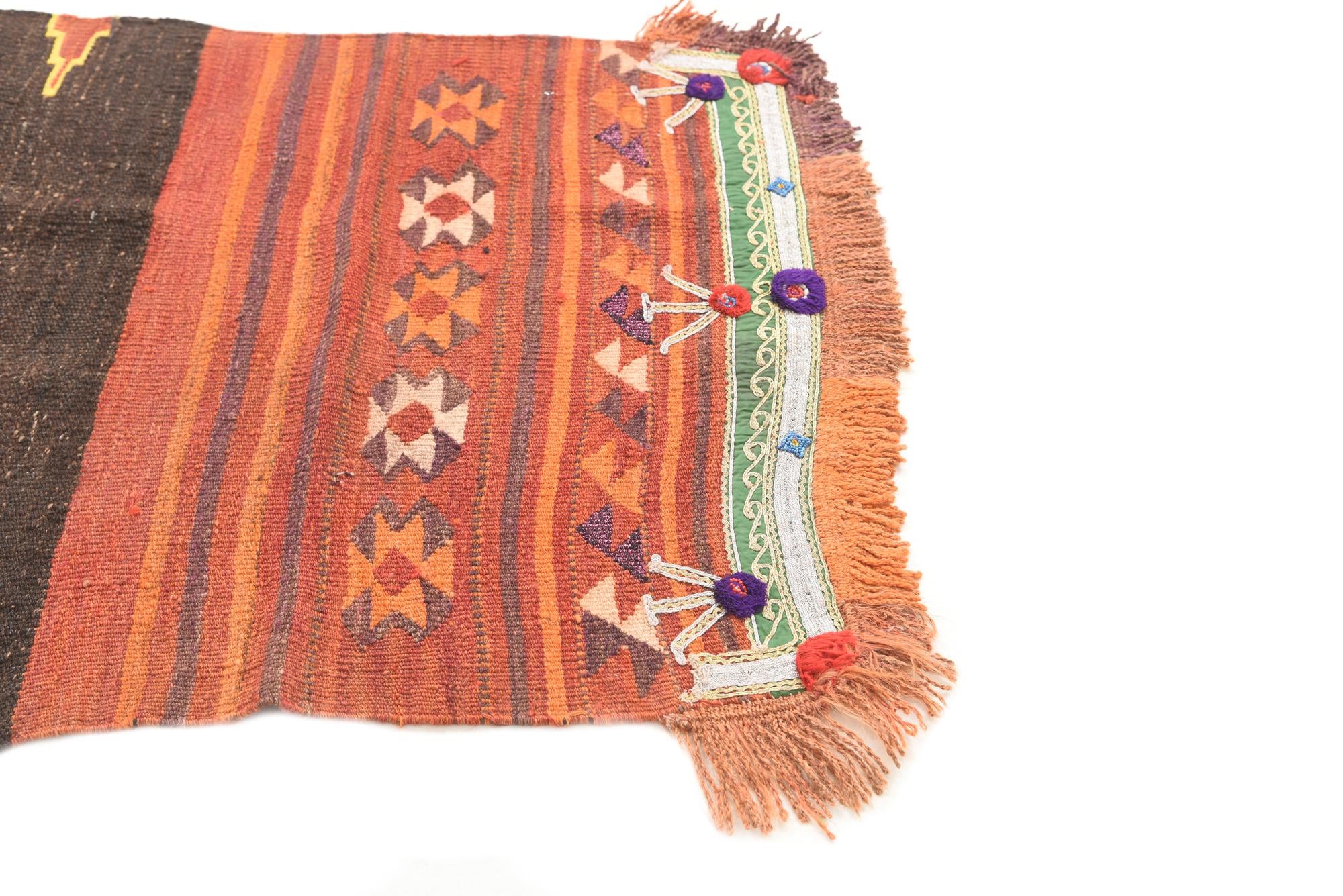 3' x 5' 7 Hand Woven Kilim Modern Wool Rug