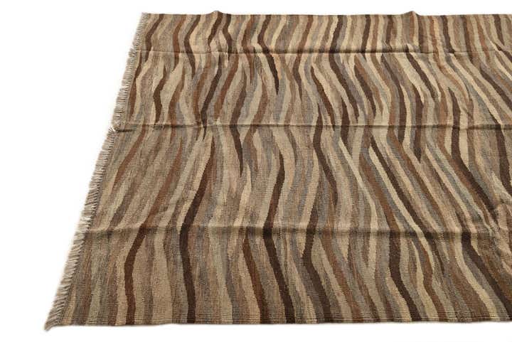 4' 10 x 6' 7 Hand Woven Kilim Modern Wool Rug