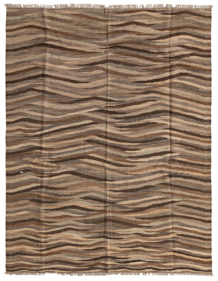 Detail image of 4' 10 x 6' 7 Hand Woven Kilim Modern Wool Rug