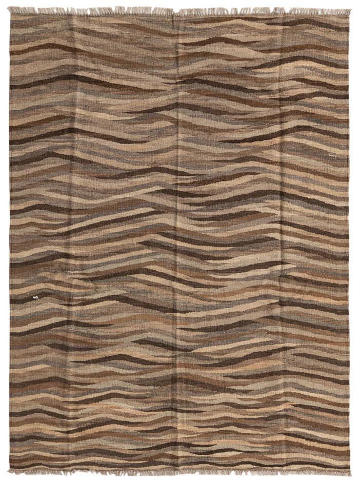 Detail image of 4' 10 x 6' 7 Hand Woven Kilim Modern Wool Rug