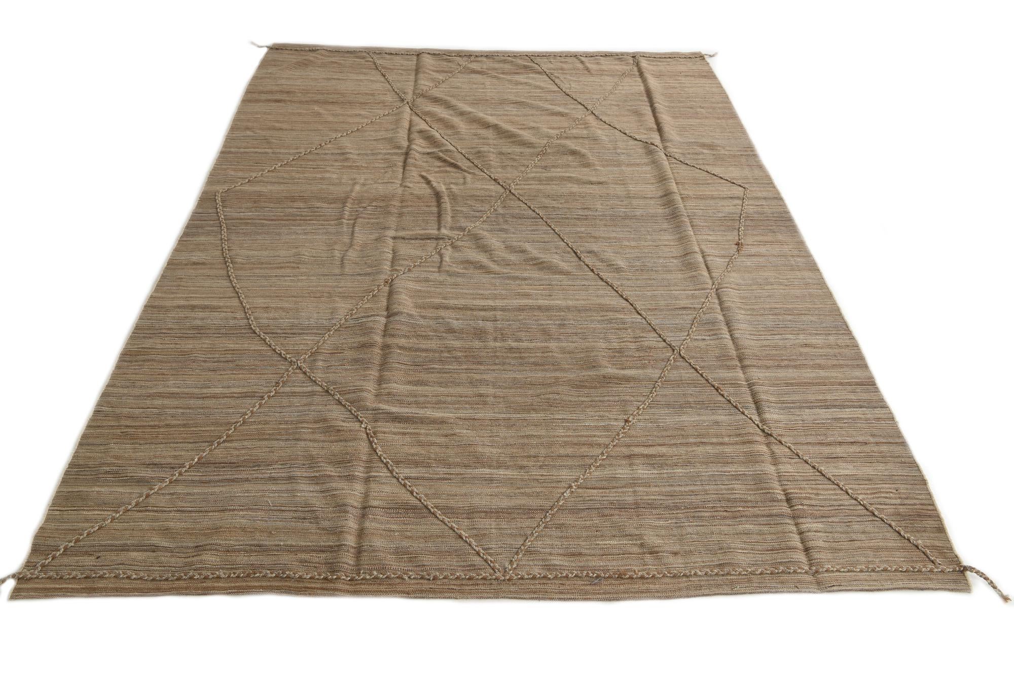 7' 10 x 10' 7 Hand Woven Kilim Modern Wool Rug