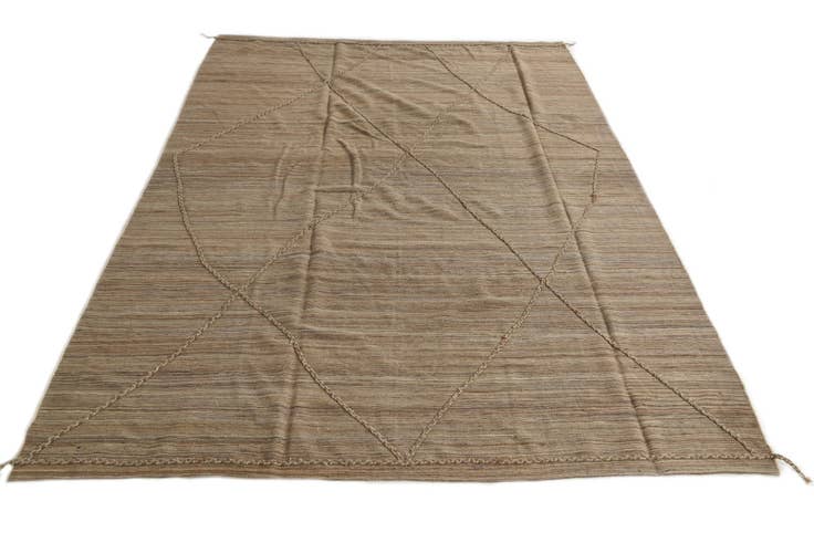 Detail image of 7' 10 x 10' 7 Hand Woven Kilim Modern Wool Rug