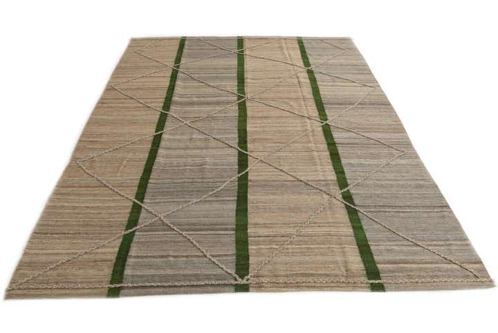 8' 3 x 11' Hand Woven Kilim Modern Wool Rug
