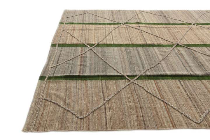8' 3 x 11' Hand Woven Kilim Modern Wool Rug