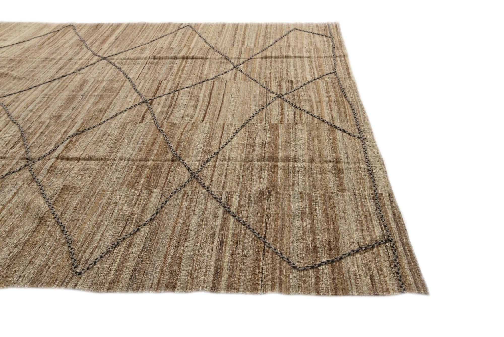 8' 6 x 9' 5 Hand Woven Kilim Modern Wool Rug