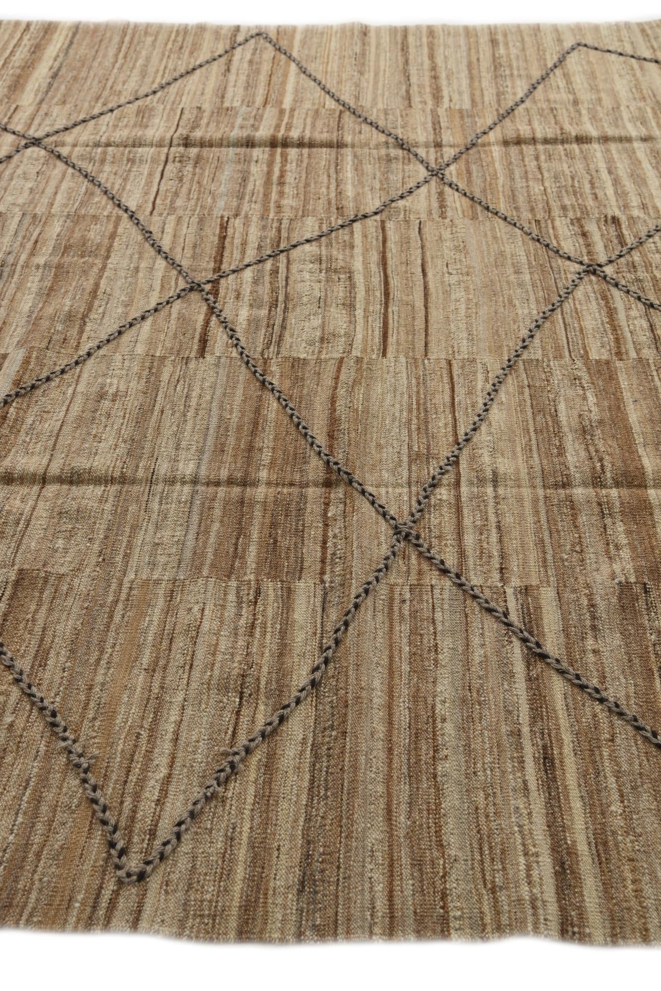 8' 6 x 9' 5 Hand Woven Kilim Modern Wool Rug