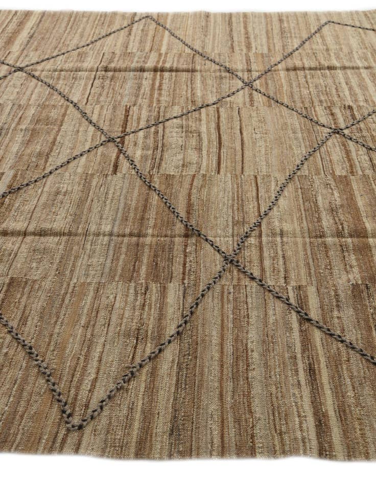 Detail image of 8' 6 x 9' 5  Hand Woven Kilim Modern Wool Rug