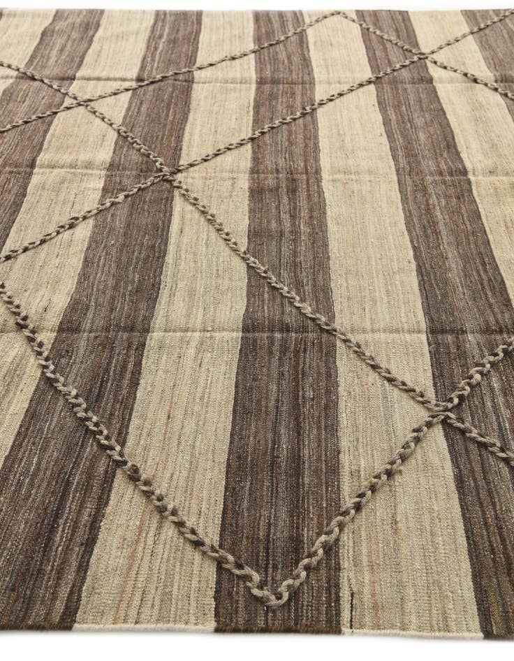 Detail image of 7' 8 x 10' 8  Hand Woven Kilim Modern Wool Rug