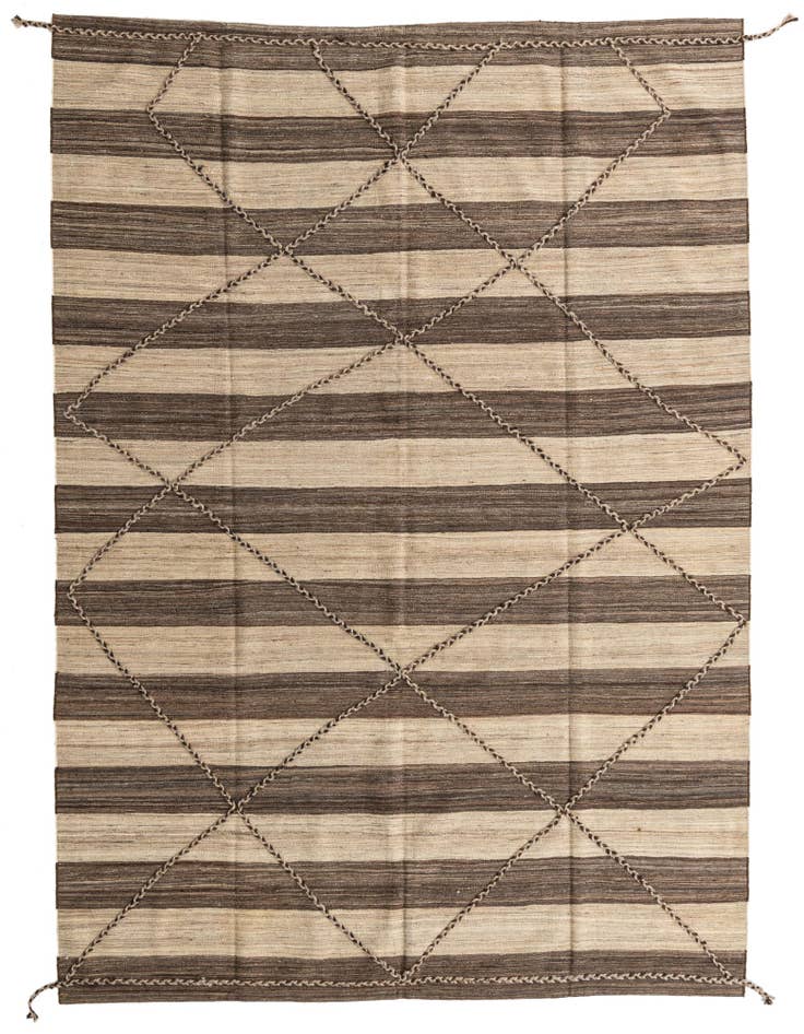 Detail image of 7' 8 x 10' 8 Hand Woven Kilim Modern Wool Rug