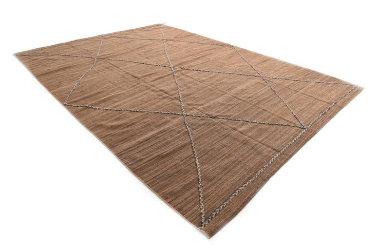 Detail image of 9' 5 x 13' 1 Hand Woven Kilim Modern Wool Rug