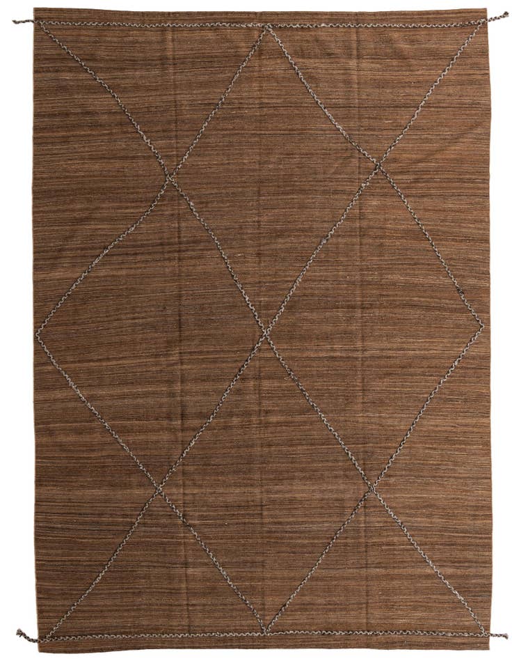 Detail image of 9' 5 x 13' 1 Hand Woven Kilim Modern Wool Rug
