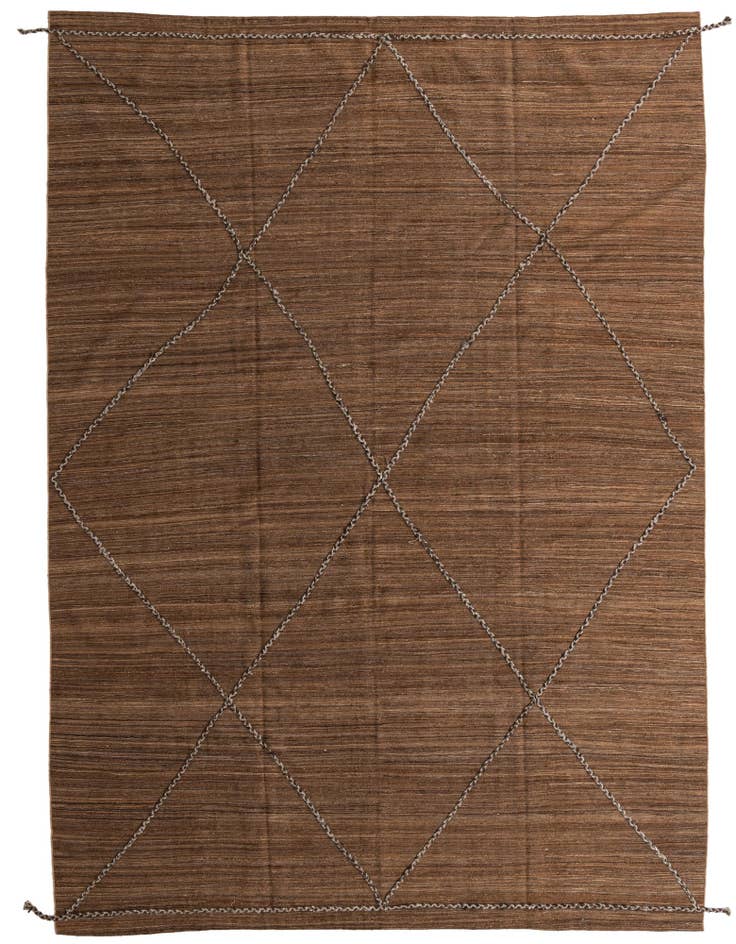 Detail image of 9' 5 x 13' 1 Hand Woven Kilim Modern Wool Rug