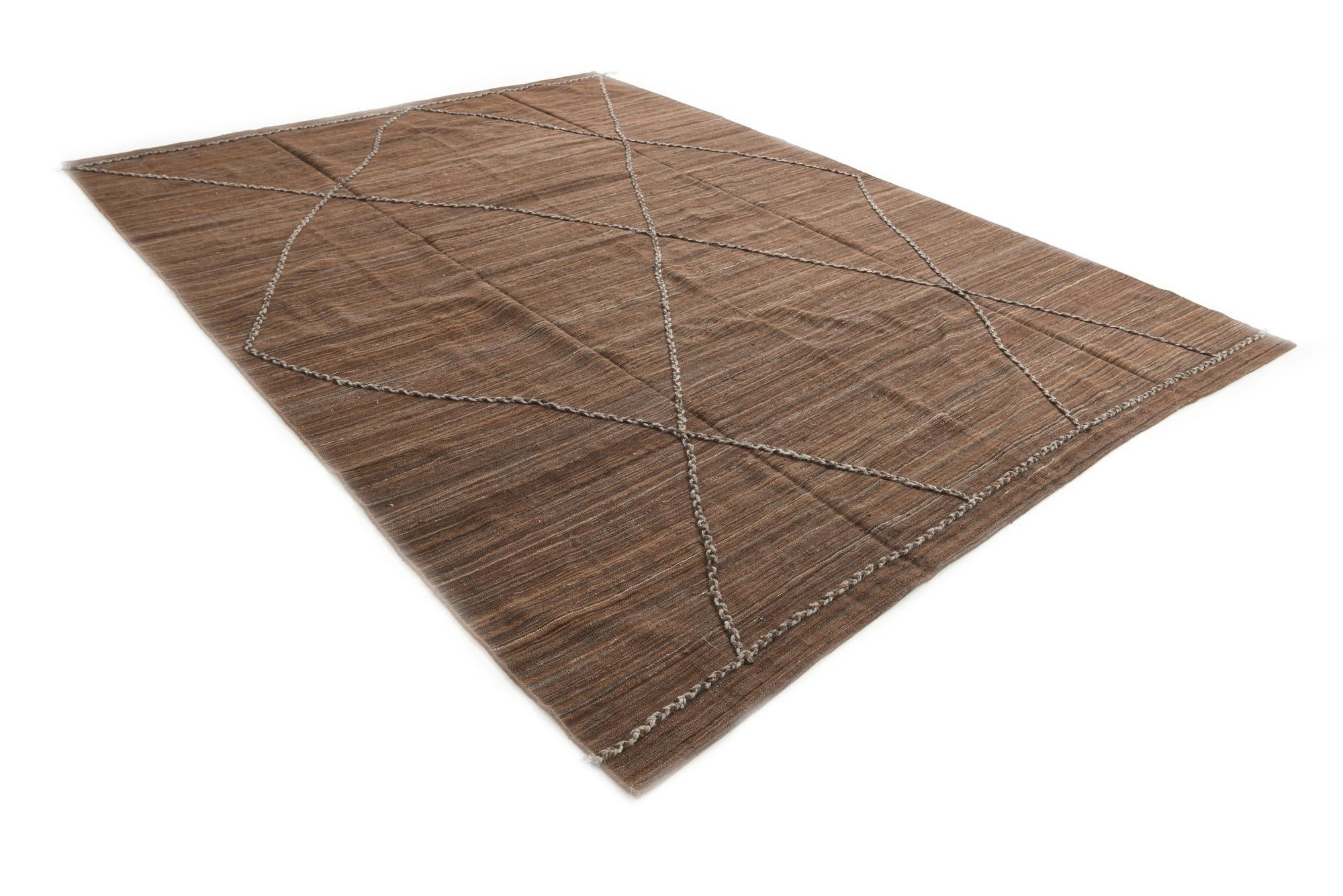 250cm x 335cm Hand Woven Kilim Modern Wool Rug