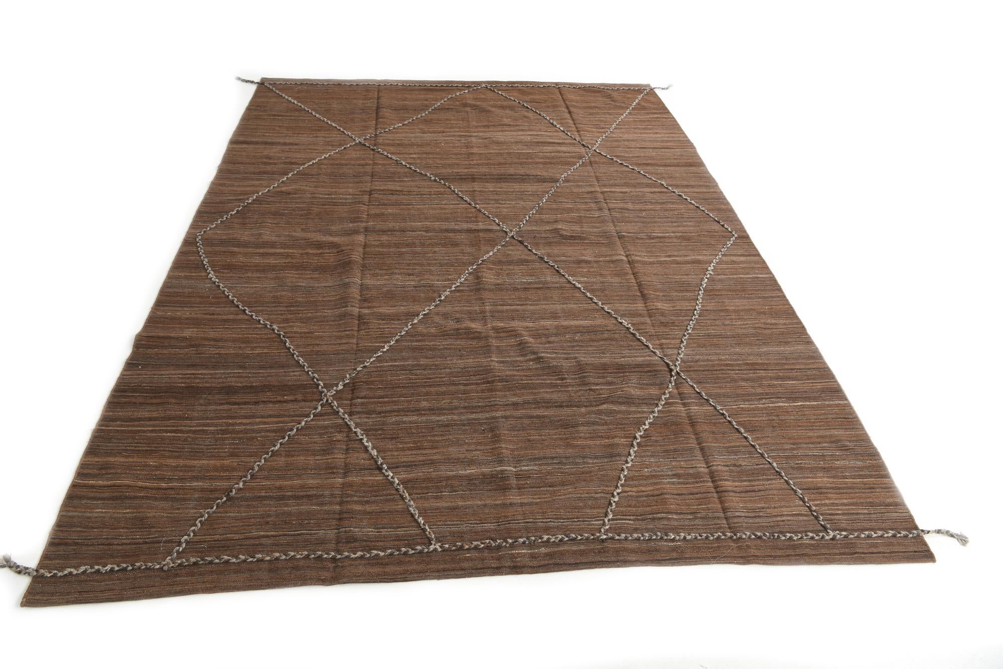 250cm x 335cm Hand Woven Kilim Modern Wool Rug