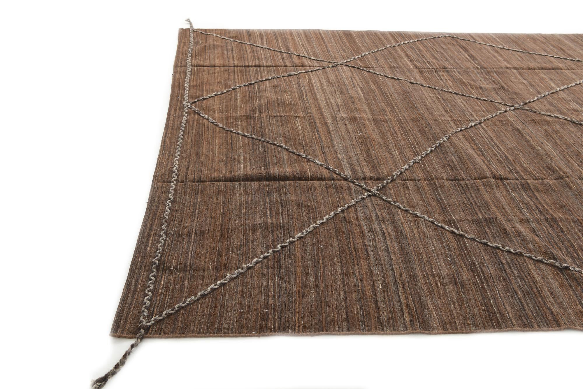 250cm x 335cm Hand Woven Kilim Modern Wool Rug