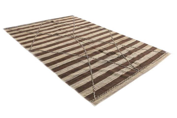 6' 6 x 9' 9 Hand Woven Kilim Modern Wool Rug