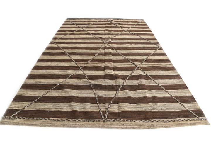 6' 6 x 9' 9 Hand Woven Kilim Modern Wool Rug