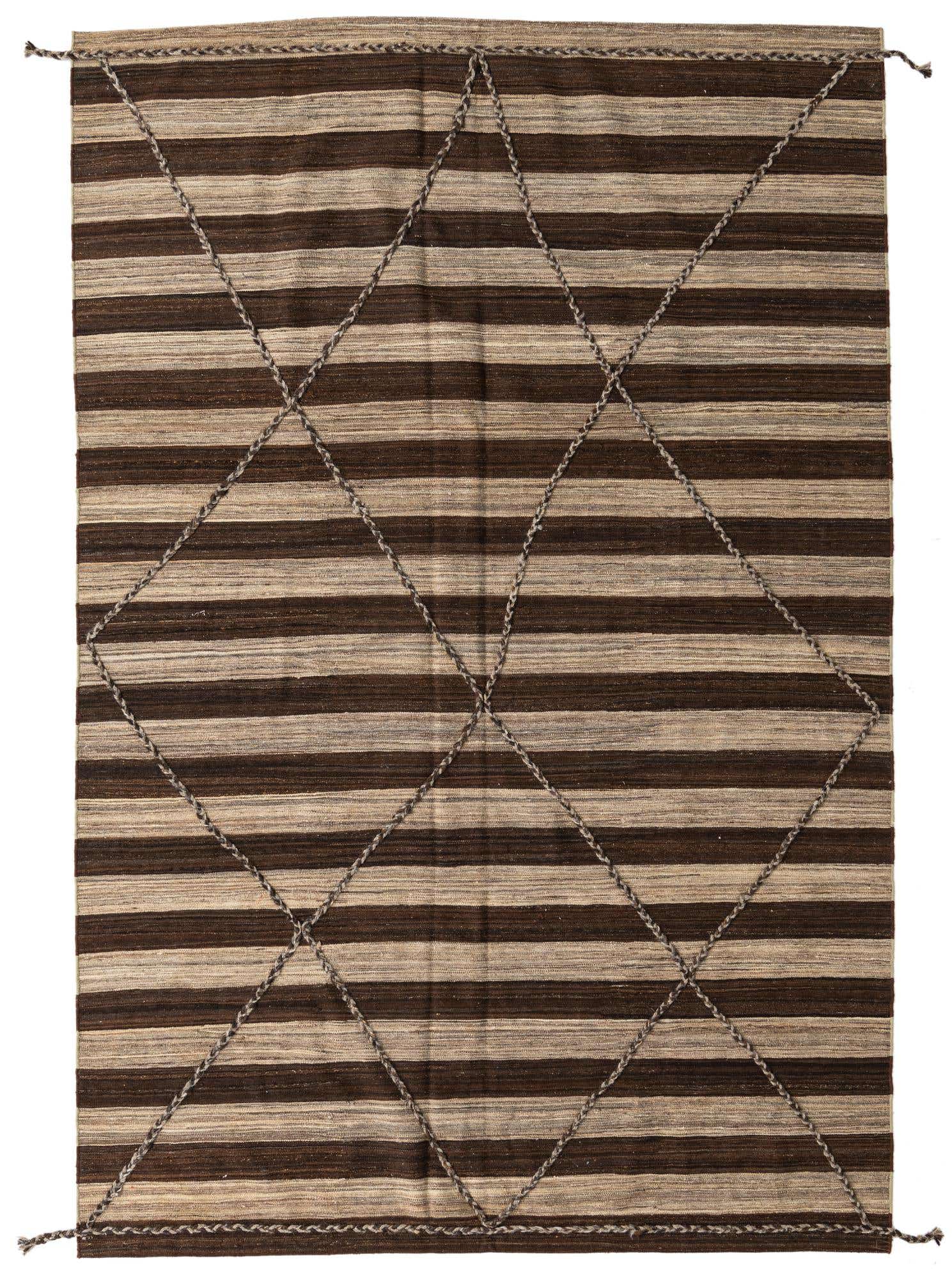 6' 6 x 9' 9 Hand Woven Kilim Modern Wool Rug