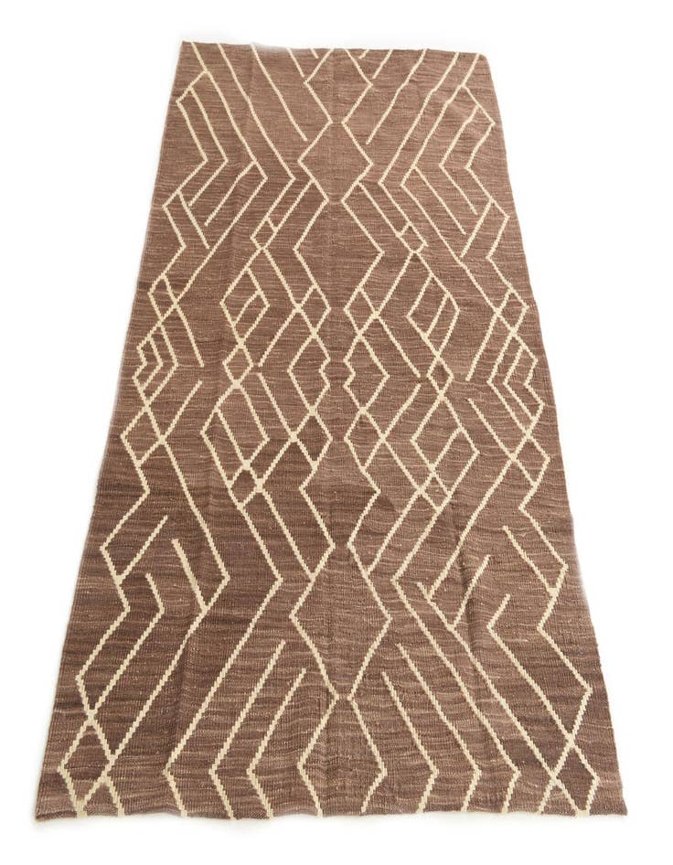 Detail image of 4' 4 x 6'  Hand Woven Kilim Modern Wool Rug