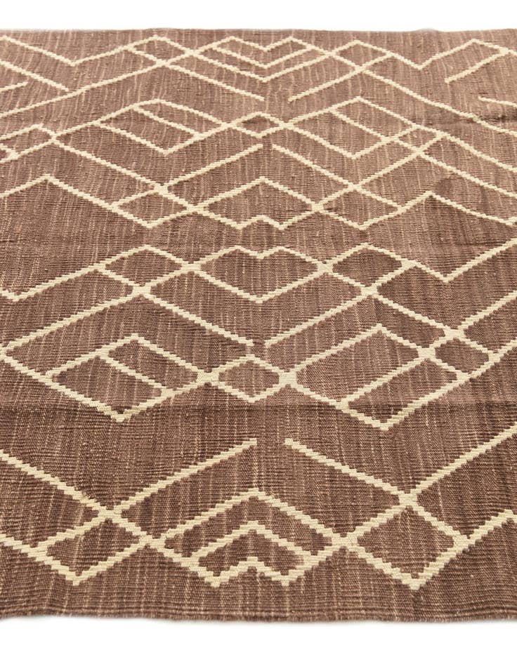 Detail image of 4' 4 x 6'  Hand Woven Kilim Modern Wool Rug
