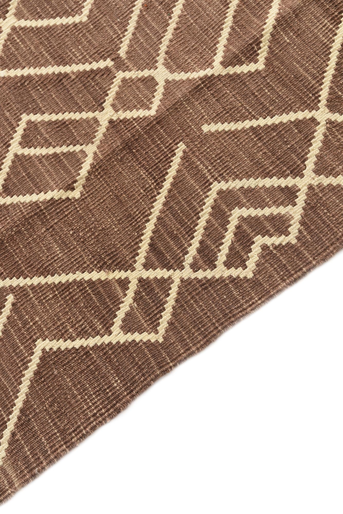 4' 4 x 6' Hand Woven Kilim Modern Wool Rug