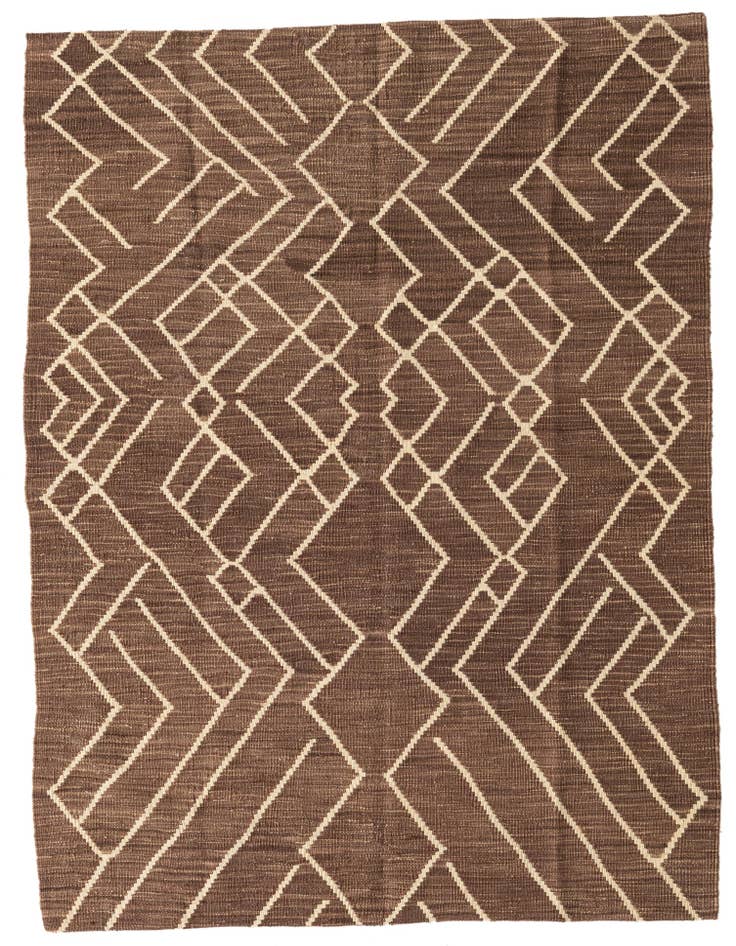 Detail image of 4' 4 x 6' Hand Woven Kilim Modern Wool Rug